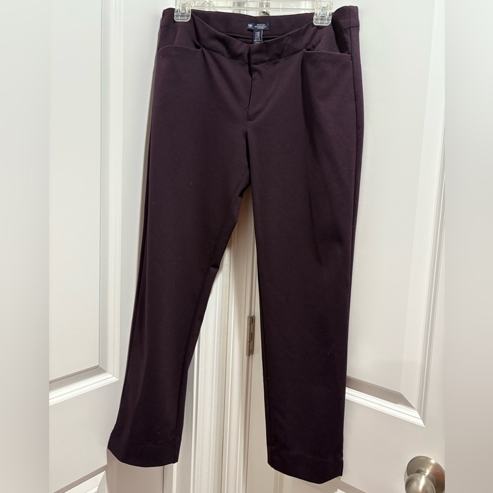 GAP Dark Purple Straight-Leg Professional Dress pants